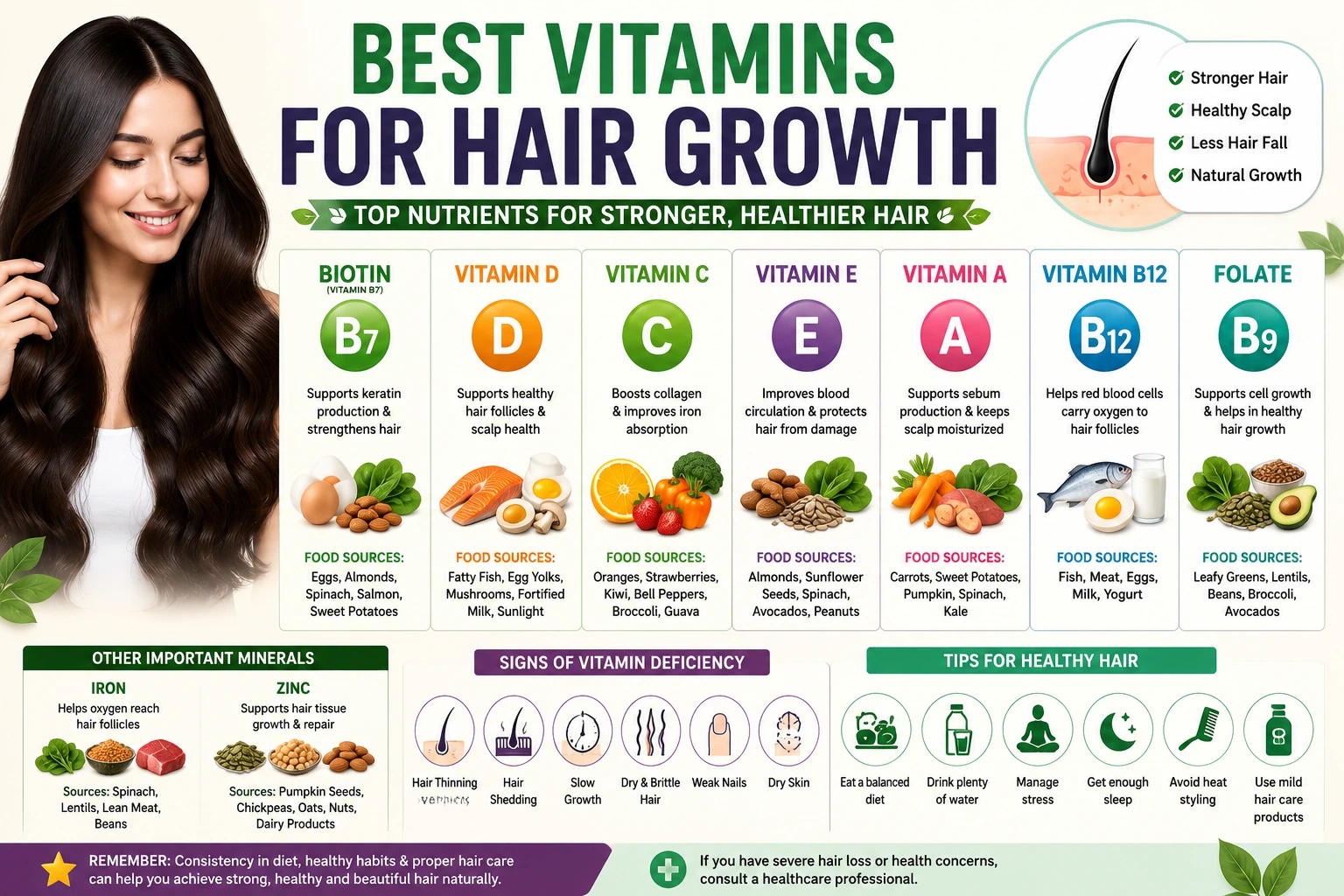 Vitamins for healthy, strong hair